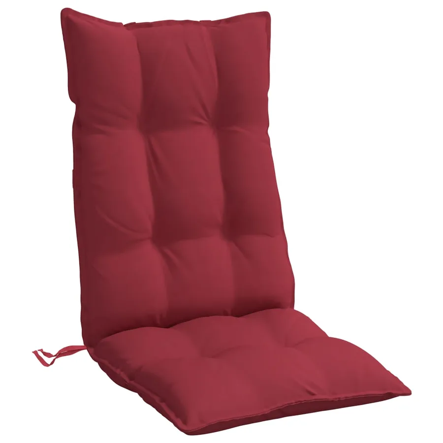 Coussins de chaise à dossier haut lot de 2 rouge bordeaux - 5