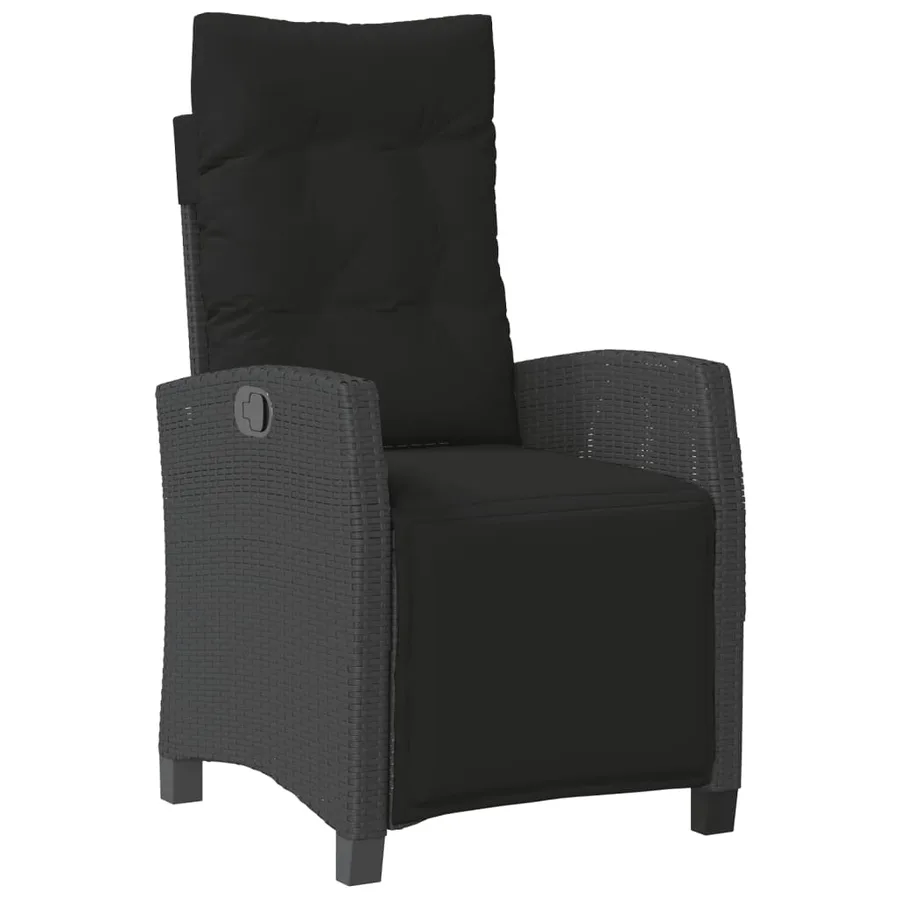 Ensemble à manger de jardin coussins 5pcs Noir Résine tressée - 3