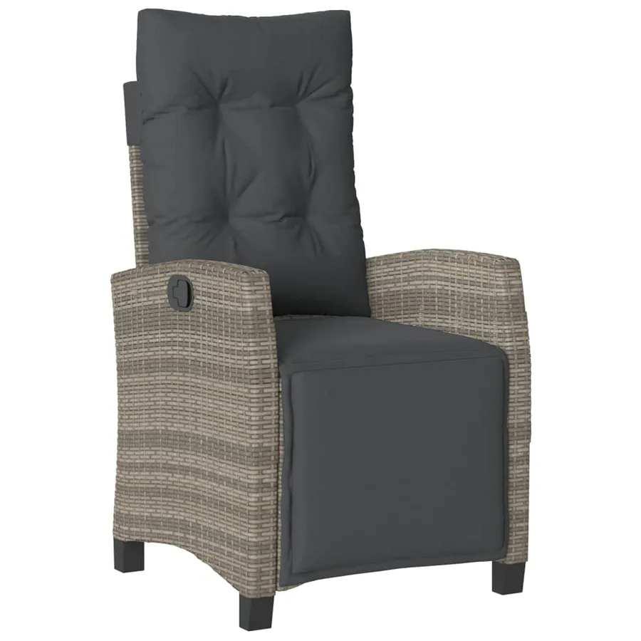 Ensemble à manger de jardin 9 pcs coussins gris résine tressée - 3