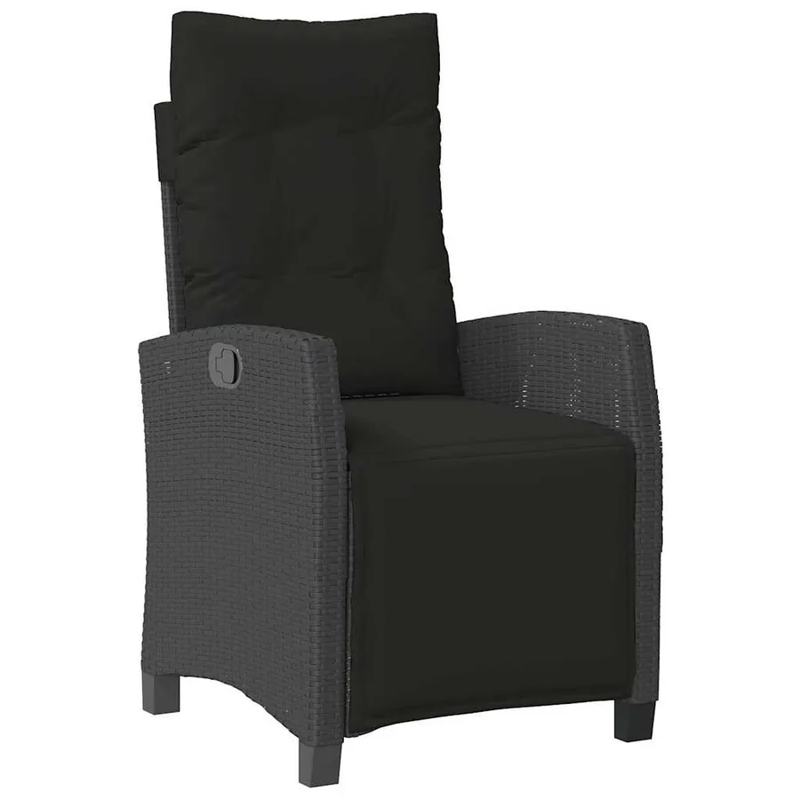 Ensemble à manger de jardin coussins 5pcs Noir Résine tressée - 3