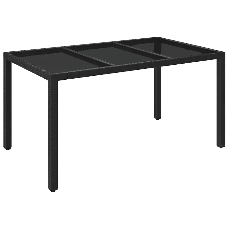 Ensemble à manger de jardin coussins 5pcs Noir Résine tressée - 5