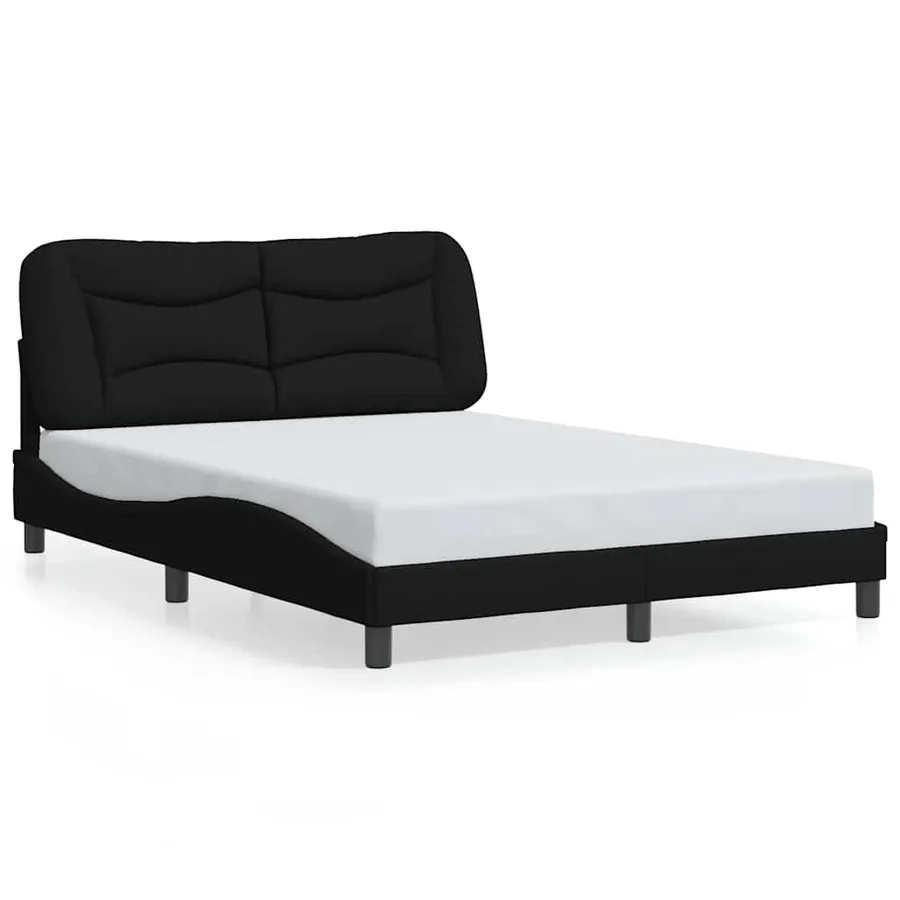 Cadre de lit sans matelas Hvar noir 120x200 cm tissu - 2