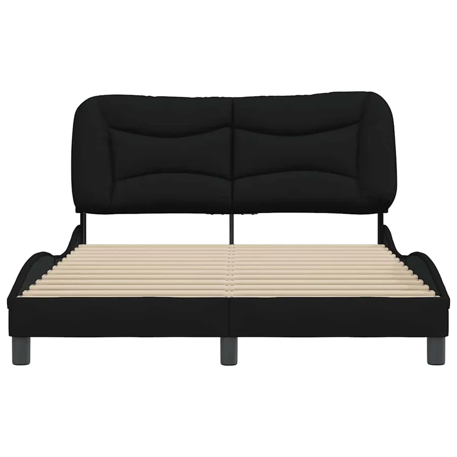 Cadre de lit sans matelas Hvar noir 120x200 cm tissu - 4