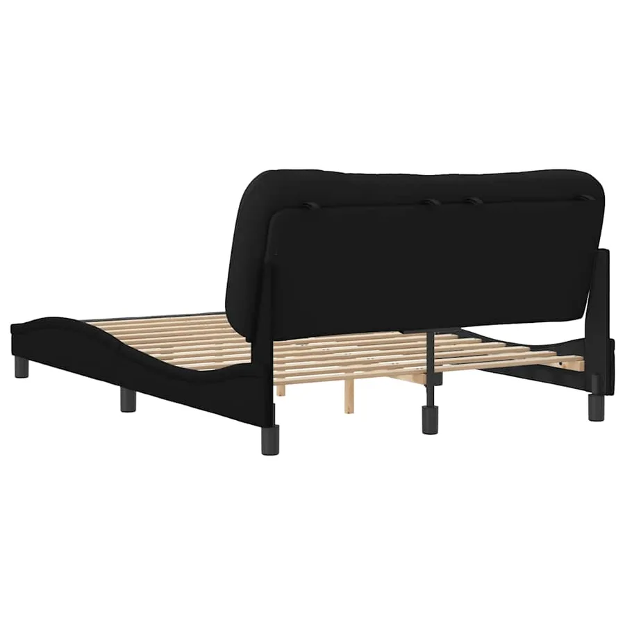 Cadre de lit sans matelas Hvar noir 120x200 cm tissu - 6