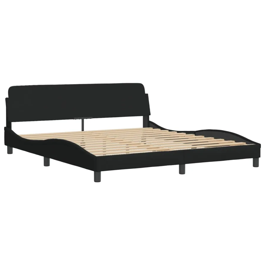 Lit avec matelas Dover noir 180x200 cm tissu - 4