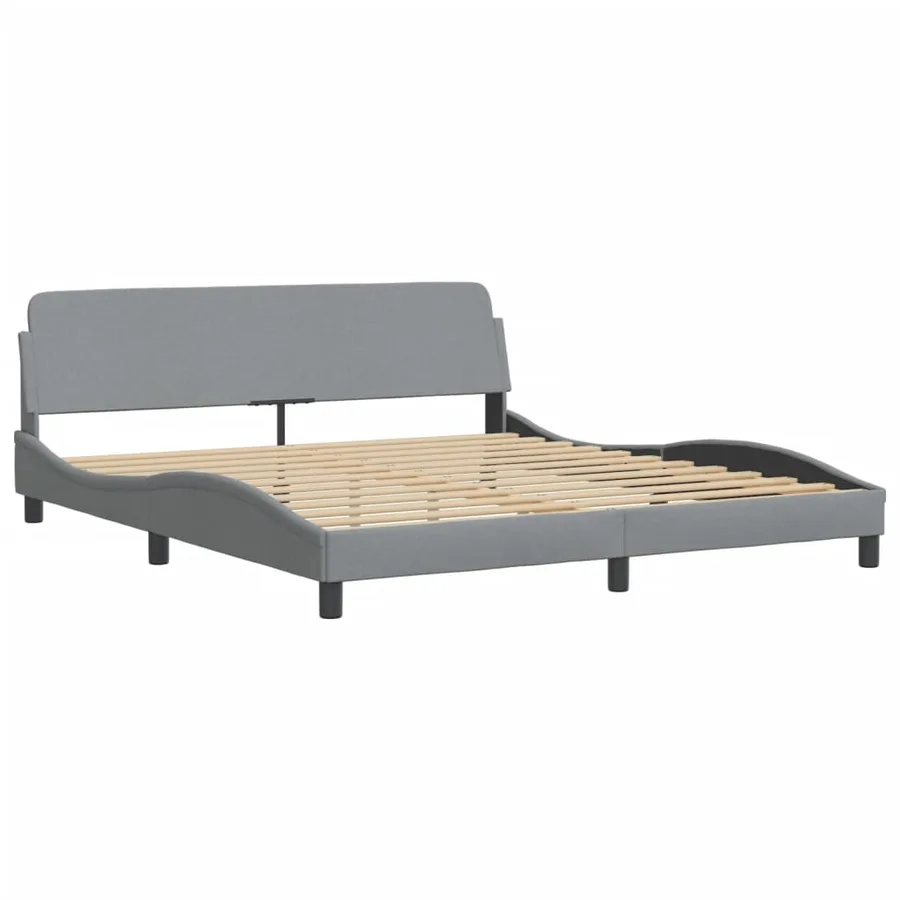 Lit avec matelas Hvar gris clair 180x200 cm tissu - 4