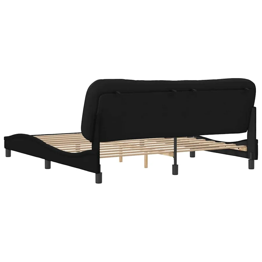 Cadre de lit sans matelas Hvar noir 180x200 cm tissu - 6