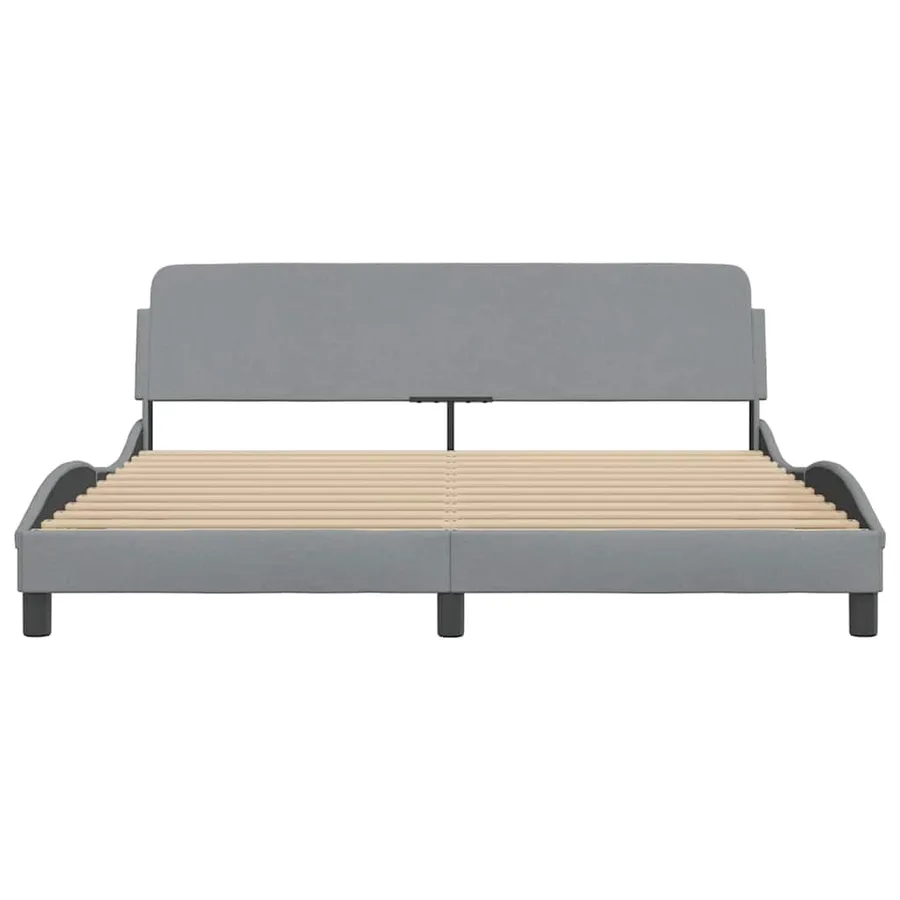 Cadre de lit Dover gris clair 180x200 cm tissu - 4