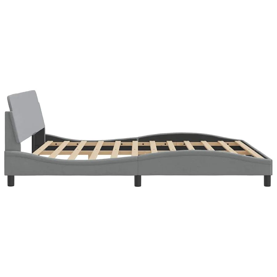 Cadre de lit Dover gris clair 180x200 cm tissu - 5