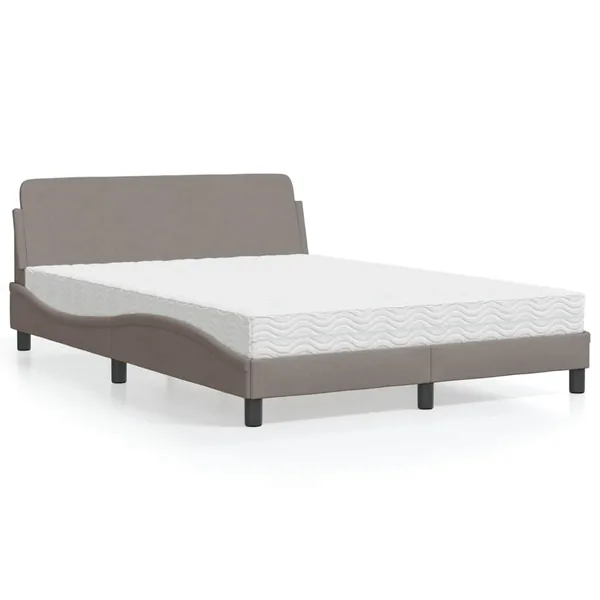 Lit avec matelas Dover taupe 120x200 cm tissu