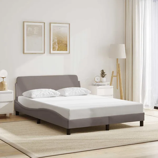 Cadre de lit Dover taupe 120x200 cm tissu
