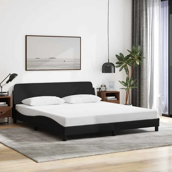 Cadre de lit Dover noir 180x200 cm tissu