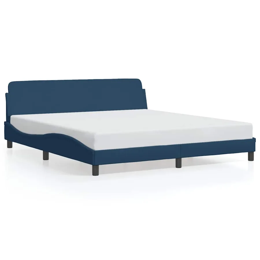 Cadre de lit avec tête de lit Dover bleu 180x200cm tissu - 2