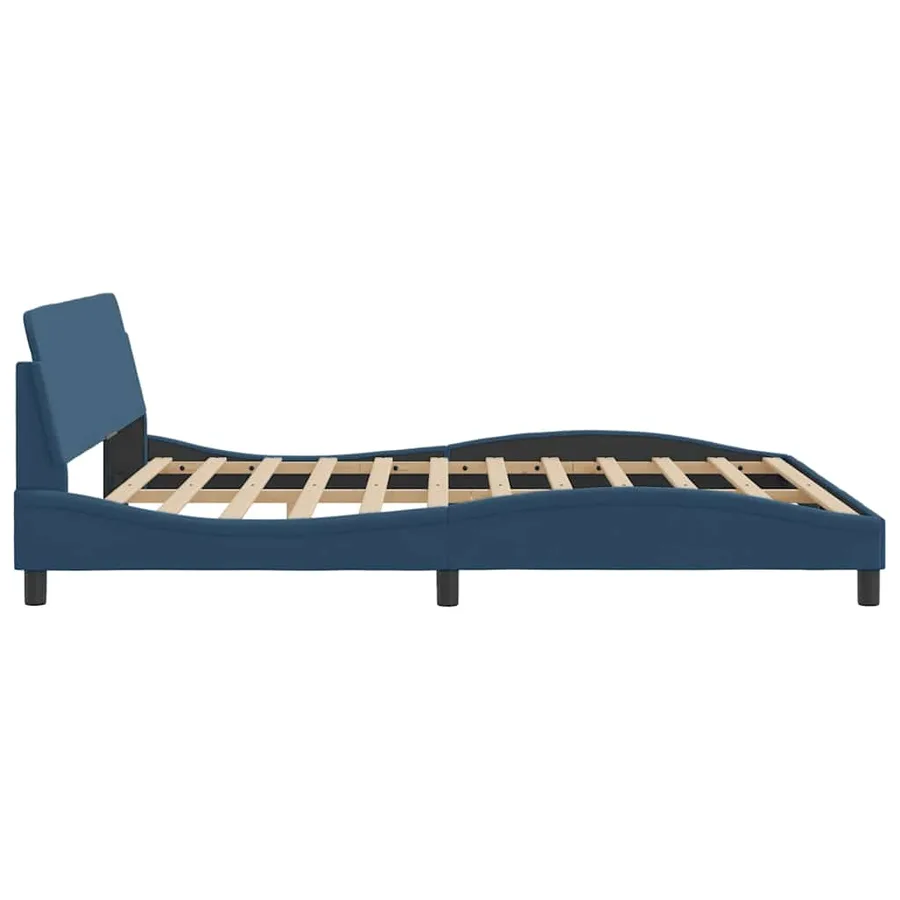 Cadre de lit avec tête de lit Dover bleu 180x200cm tissu - 5