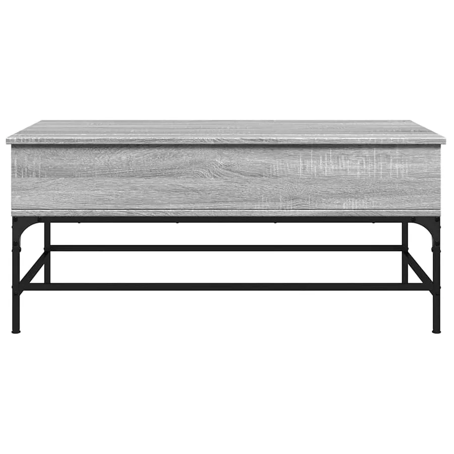 Table basse sonoma gris 100x50x45 cm bois d'ingénierie et métal - 5