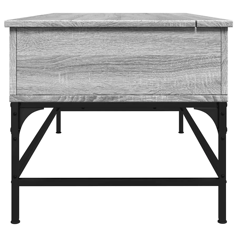 Table basse sonoma gris 100x50x45 cm bois d'ingénierie et métal - 6