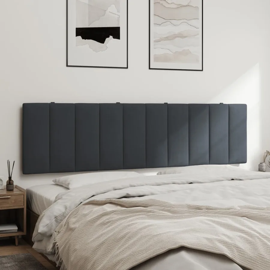 Coussin de tête de lit Hanko gris foncé 180 cm velours - 4
