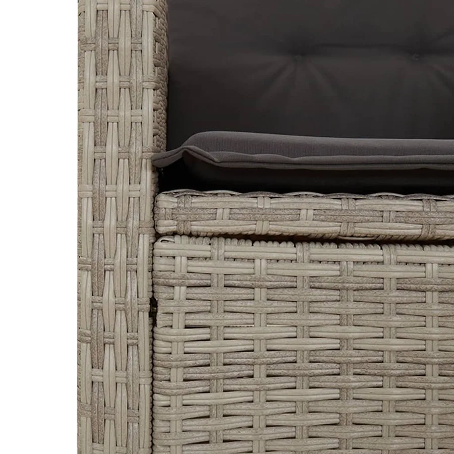Ensemble à manger de jardin et coussins 7 pcs gris clair rotin - 8