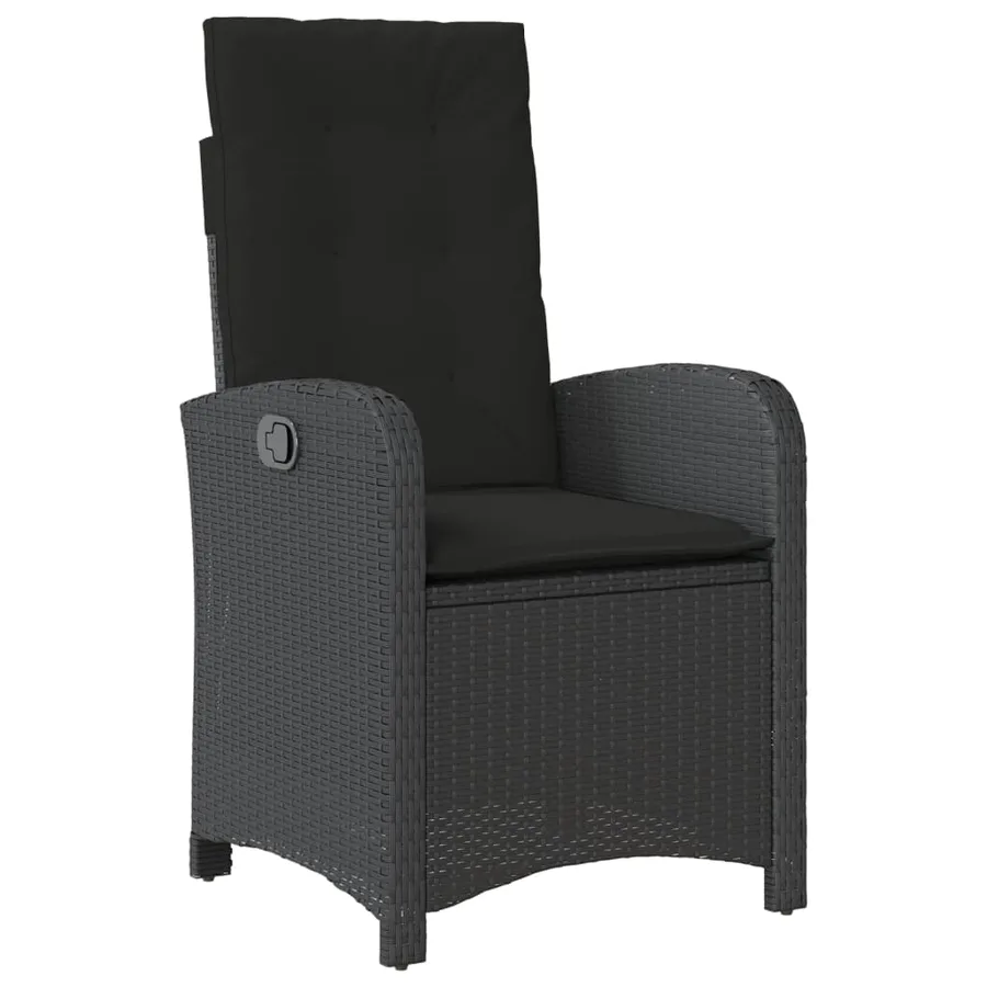 Ensemble à manger de jardin coussins 5pcs Noir Résine tressée - 3