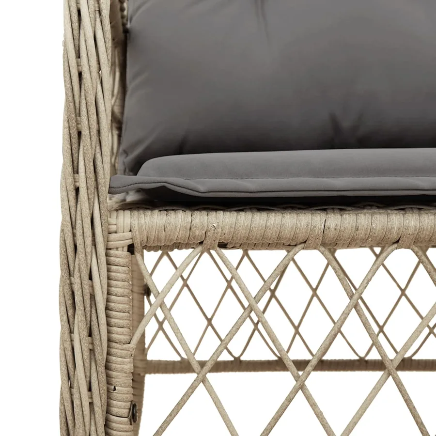 Ensemble à manger de jardin coussins 5 pcs mélange beige rotin - 5