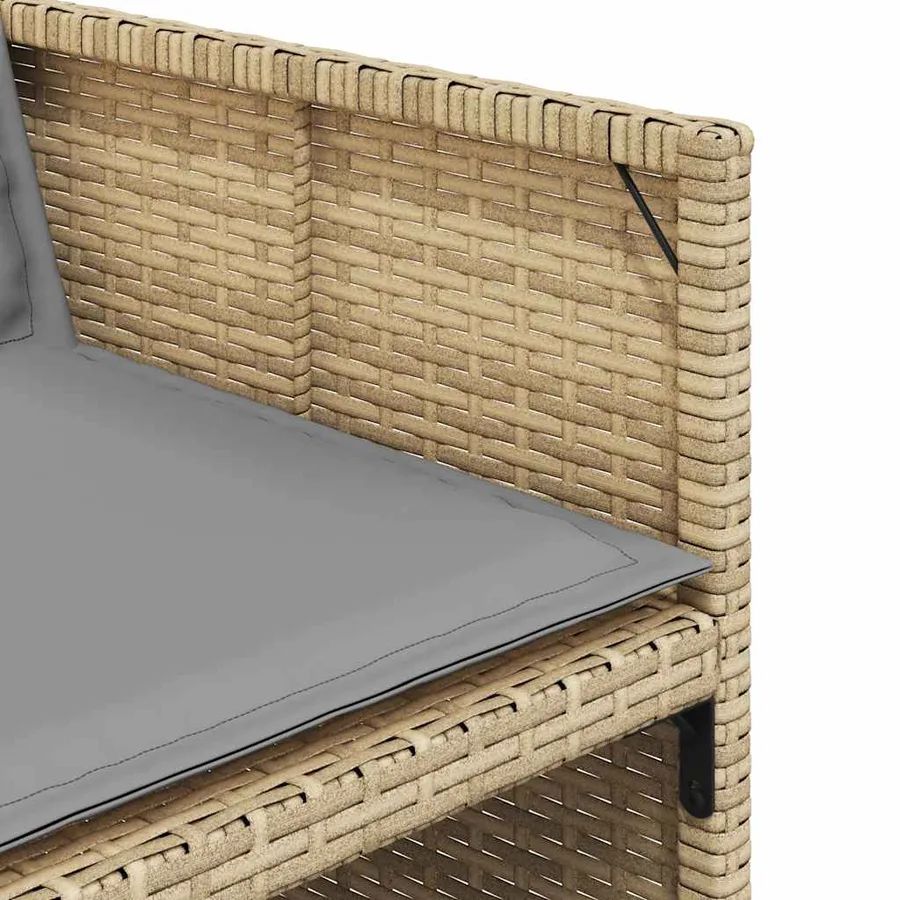 Chaises de jardin avec coussins lot de 4 mélange beige - 10