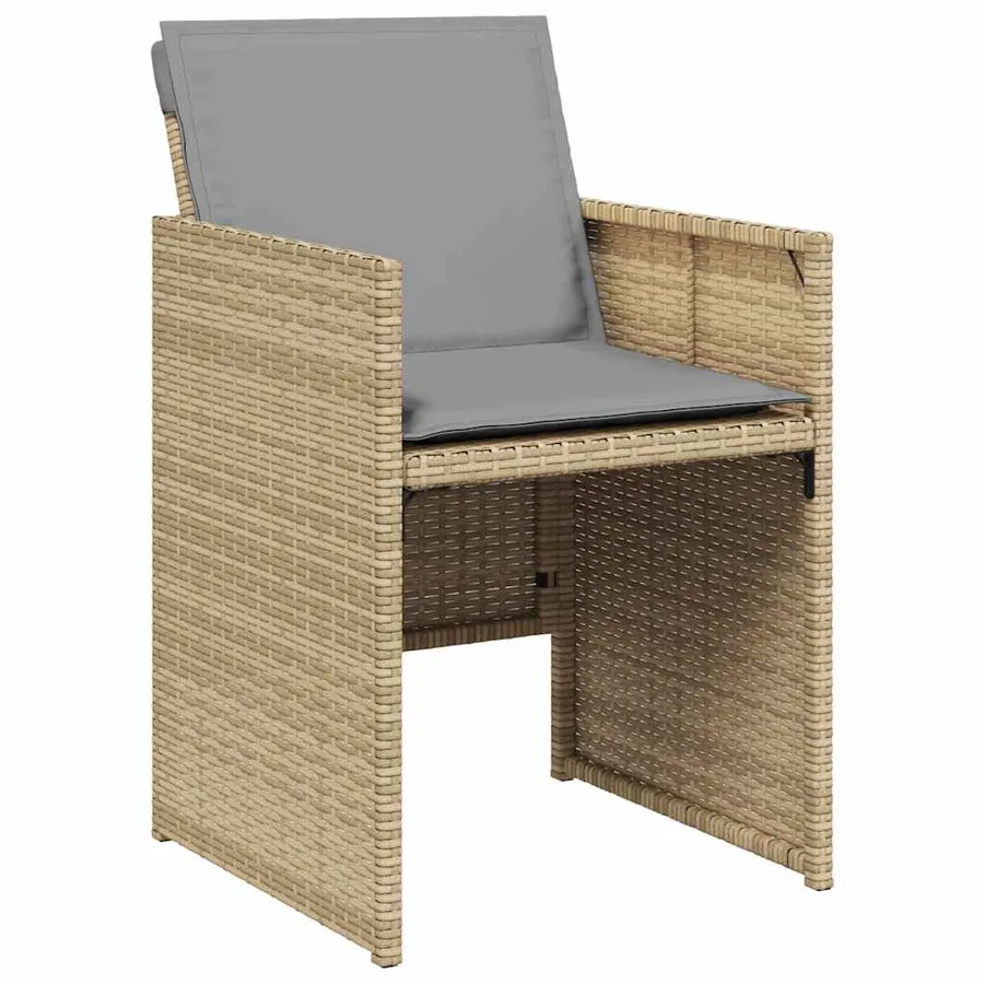 Chaises de jardin avec coussins lot de 4 mélange beige - 4