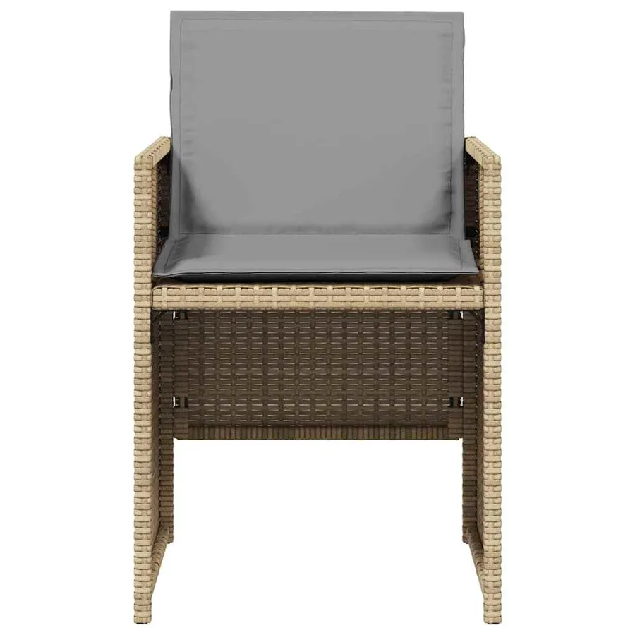 Chaises de jardin avec coussins lot de 4 mélange beige - 5