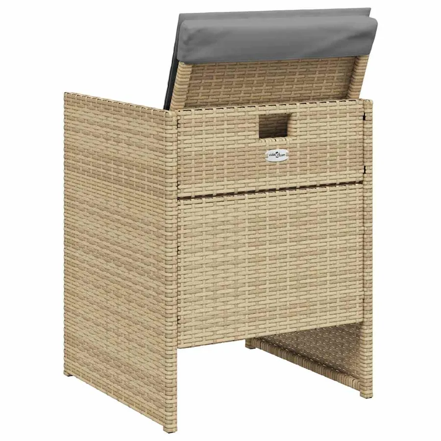 Chaises de jardin avec coussins lot de 4 mélange beige - 7