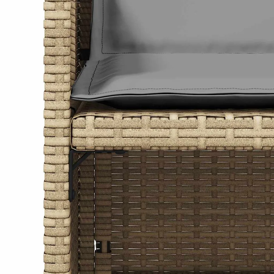 Chaises de jardin avec coussins lot de 4 mélange beige - 9