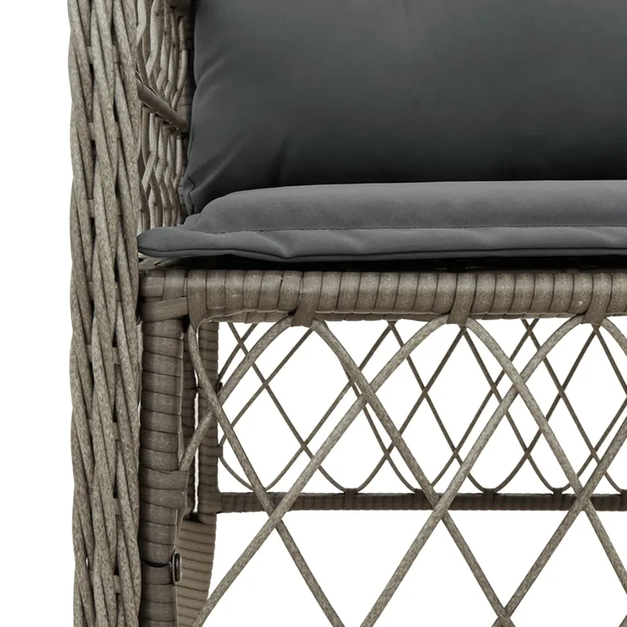Ensemble à manger de jardin et coussins 7 pcs gris rotin - 5