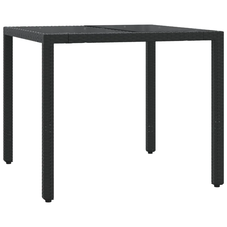 Ensemble à manger de jardin coussins 5pcs Noir Résine tressée - 4