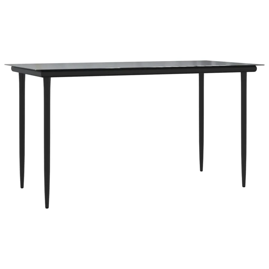 Ensemble à manger de jardin coussins 5pcs Noir Résine tressée - 4