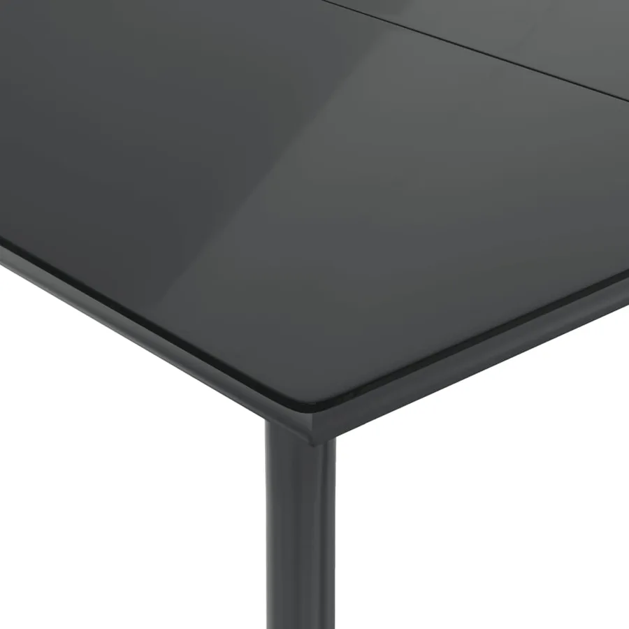 Ensemble à manger de jardin coussins 7pcs Noir Résine tressée - 6