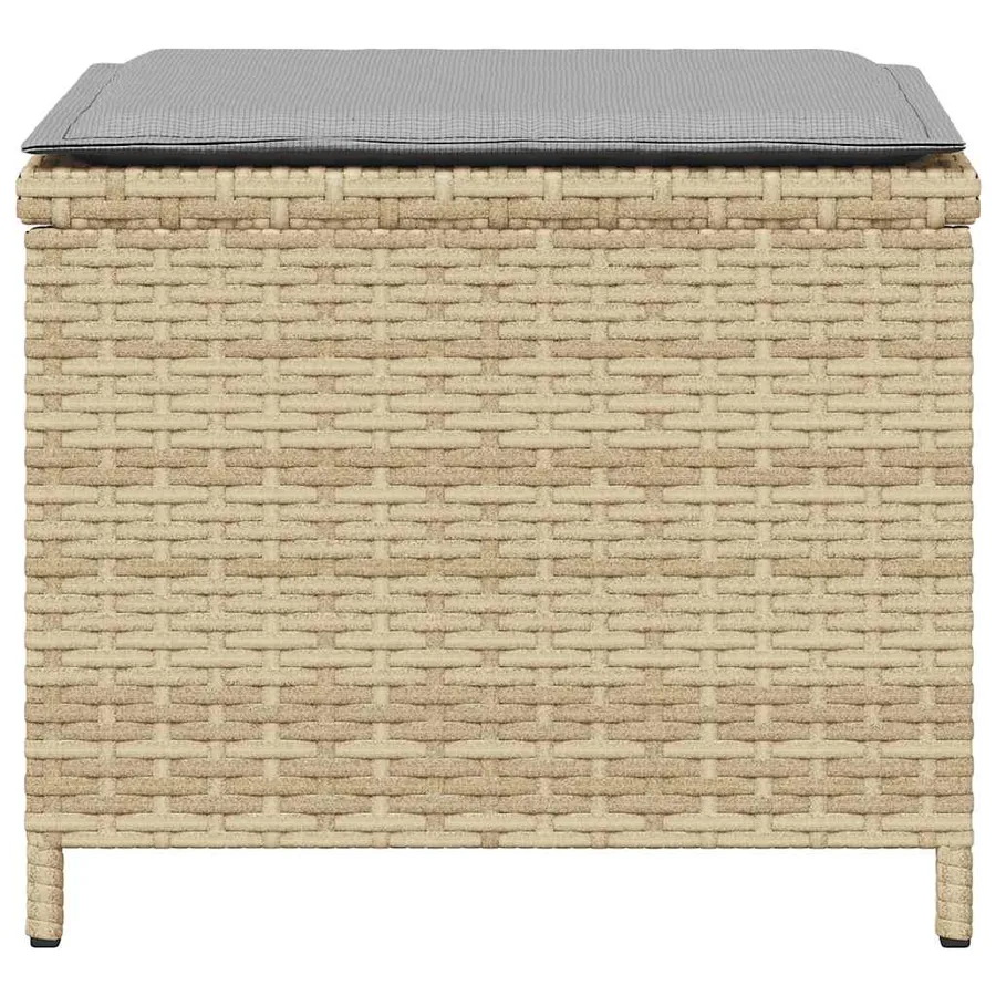Tabourets de jardin coussins lot de 4 mélange beige 41x41x36 cm - 6