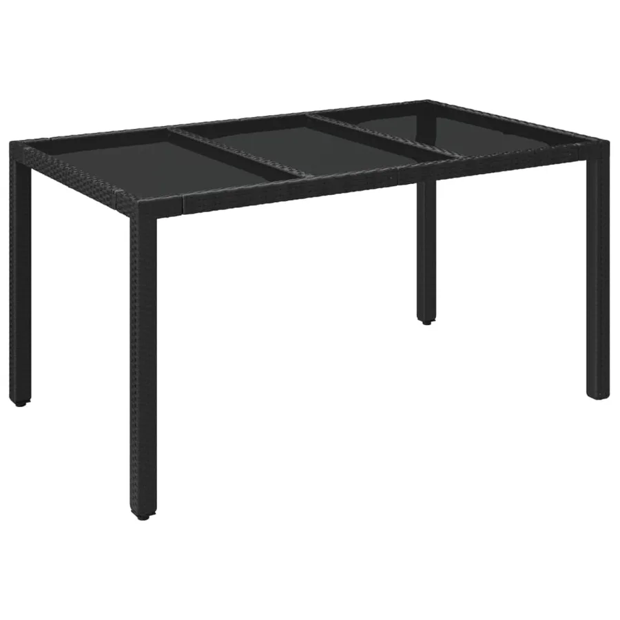 Ensemble à manger de jardin coussins 7pcs Noir Résine tressée - 4