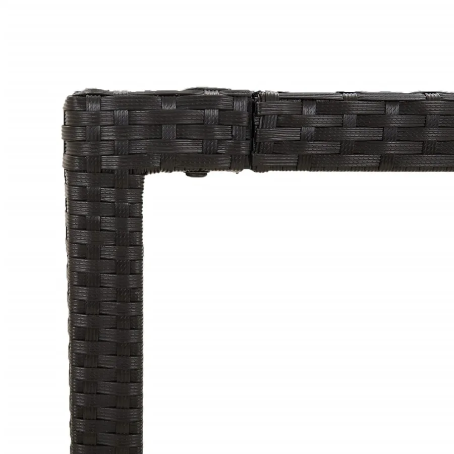 Ensemble à manger de jardin coussins 7pcs Noir Résine tressée - 6