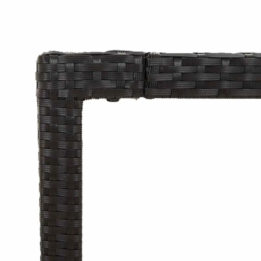 Ensemble à manger de jardin 9pcs coussins noir résine tressée - 8