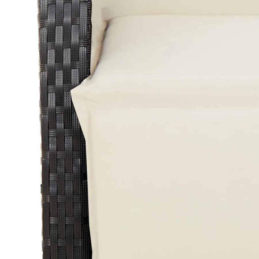 Ensemble à manger de jardin coussins 7pcs Noir Résine tressée - 9