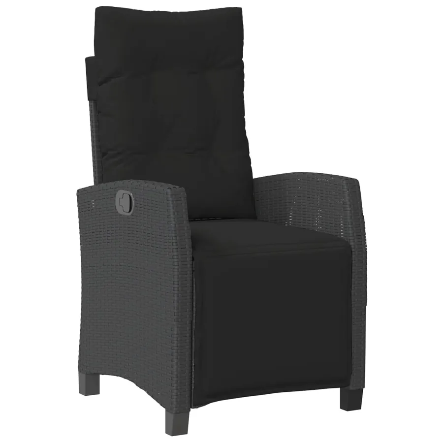 Ensemble à manger de jardin 9pcs coussins noir résine tressée - 5