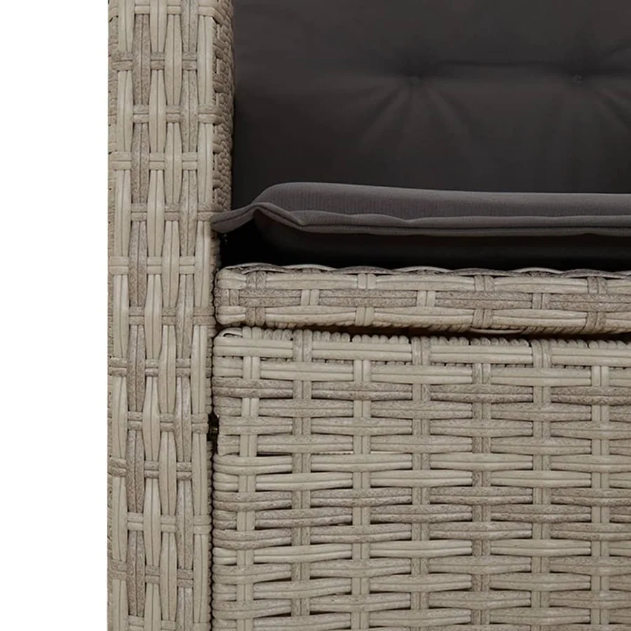 Ensemble à manger de jardin et coussins 7 pcs gris clair rotin - 6