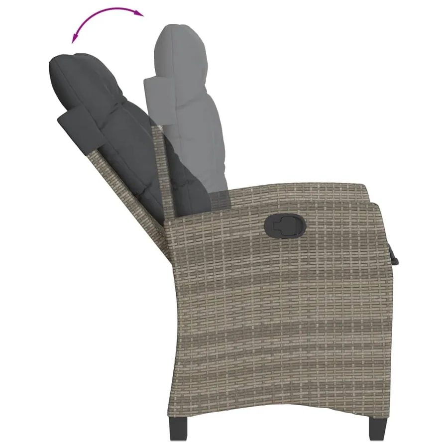 Ensemble à manger de jardin 5 pcs coussins gris résine tressée - 5
