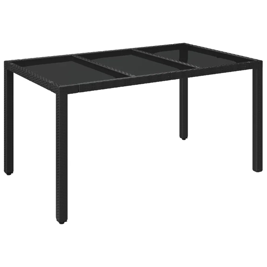 Ensemble à manger de jardin coussins 7pcs Noir Résine tressée - 3