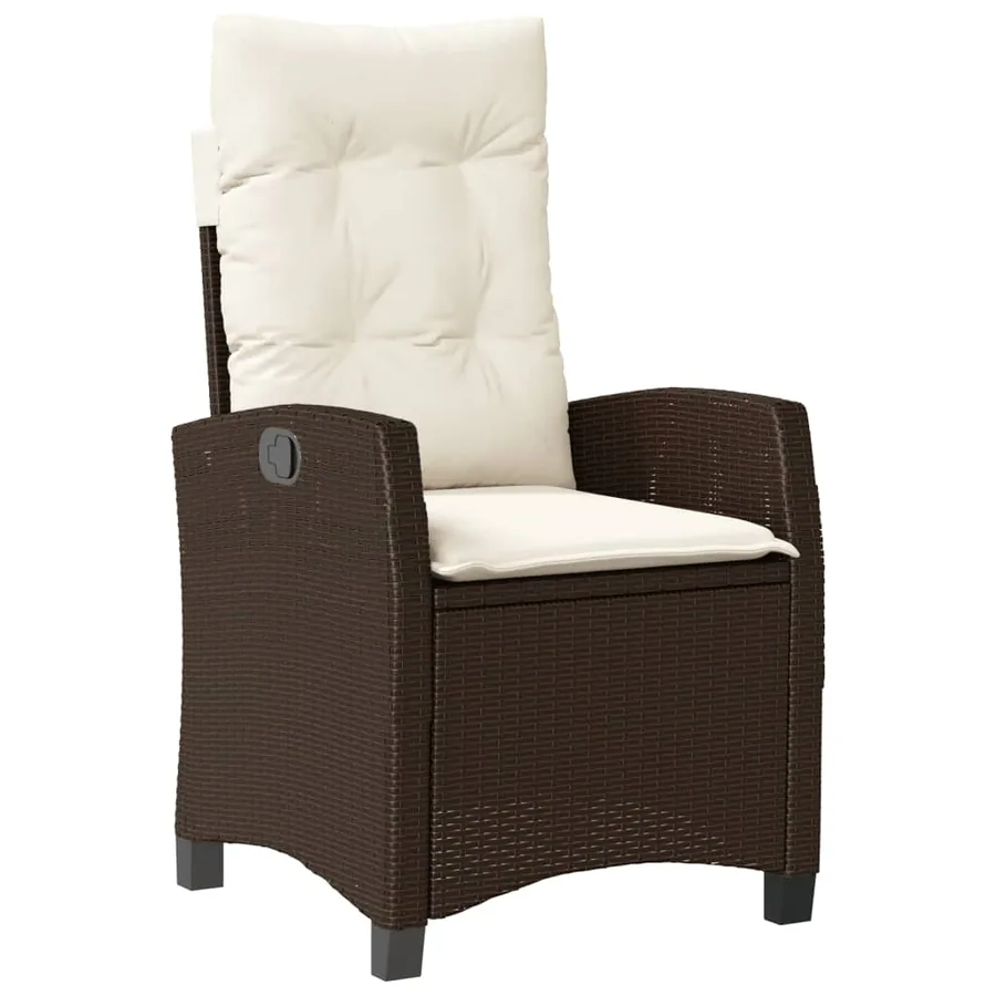 Ensemble à manger de jardin et coussins 9 pcs marron poly rotin - 5
