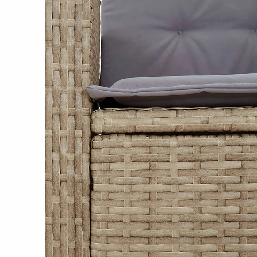 Ensemble à manger de jardin coussins 5 pcs mélange beige rotin - 6