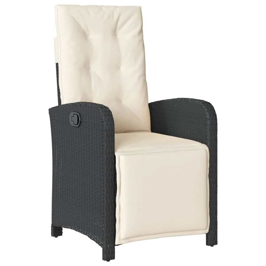Ensemble à manger de jardin coussins 7pcs Noir Résine tressée - 5