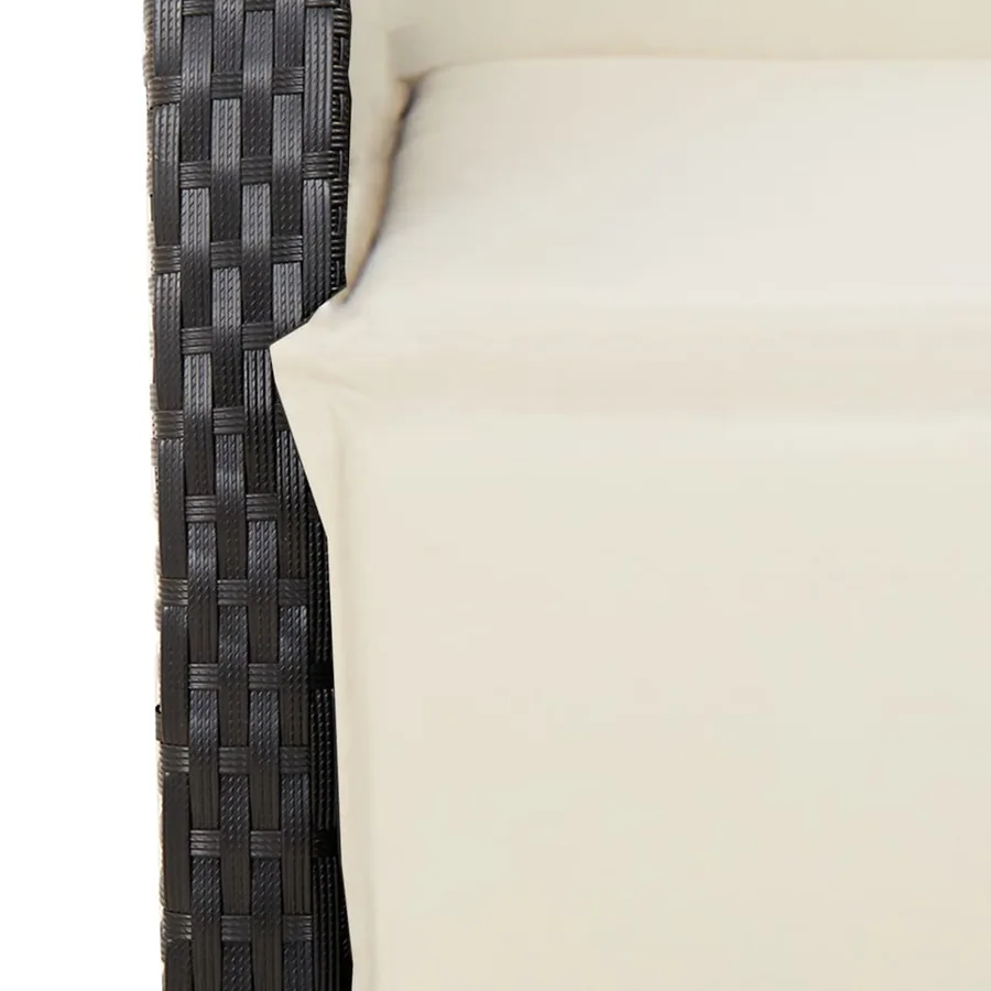 Ensemble à manger de jardin coussins 5pcs Noir Résine tressée - 11