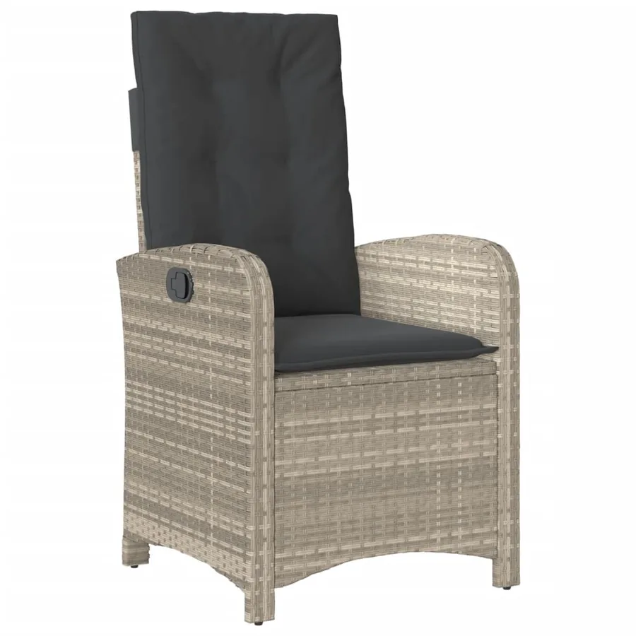 Ensemble de bistro 3 pcs et coussins gris clair résine tressée - 4