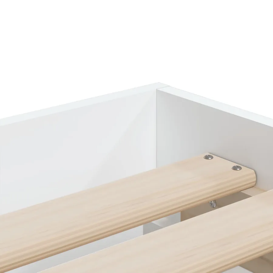Cadre de lit avec tiroirs sans matelas blanc 75x190 cm - 8