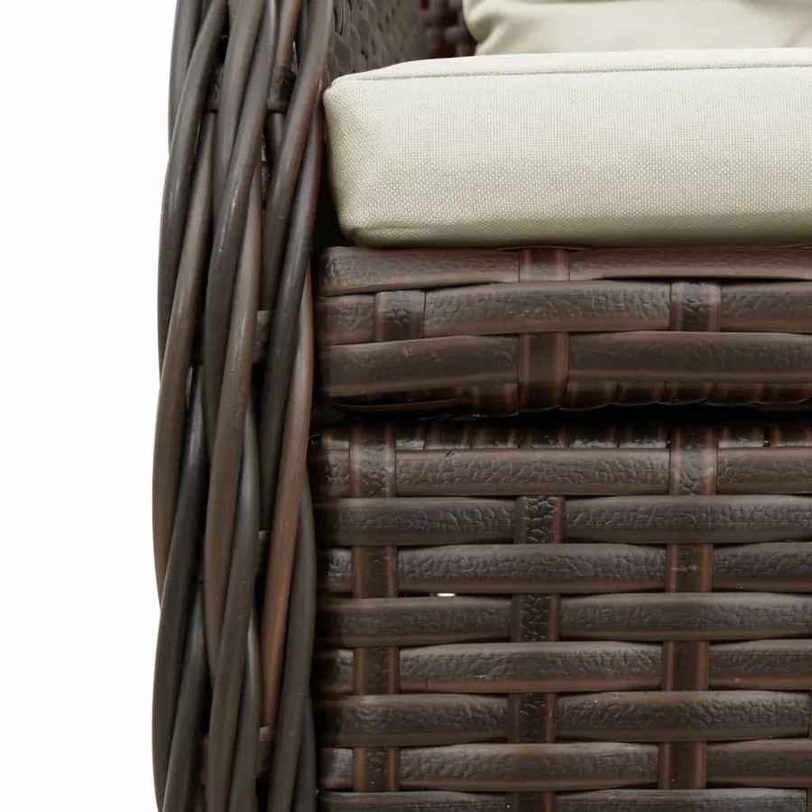 Ensemble à manger de jardin et coussins 7 pcs marron rotin - 6