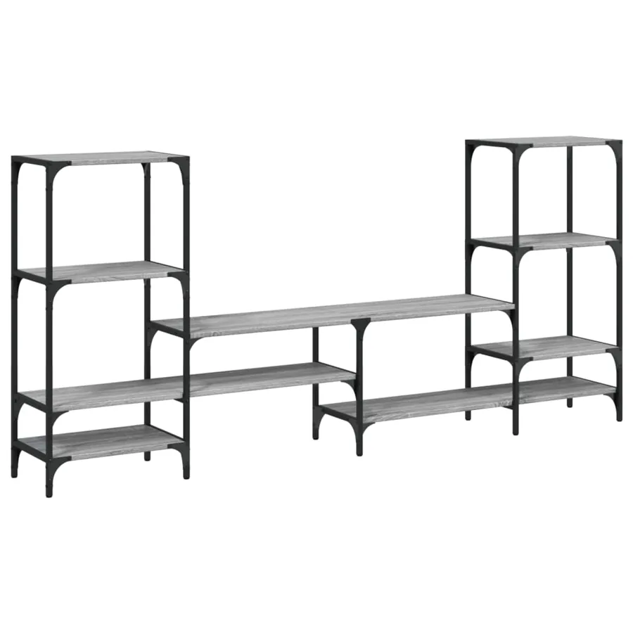 Meuble TV sonoma gris 206,5x28,5x95 cm bois d'ingénierie - 2